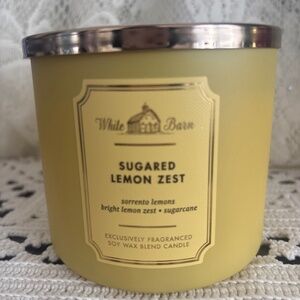 New Bath & Body Works 3-Wick Candle Sugared Lemon Zest 14.5oz White Barn